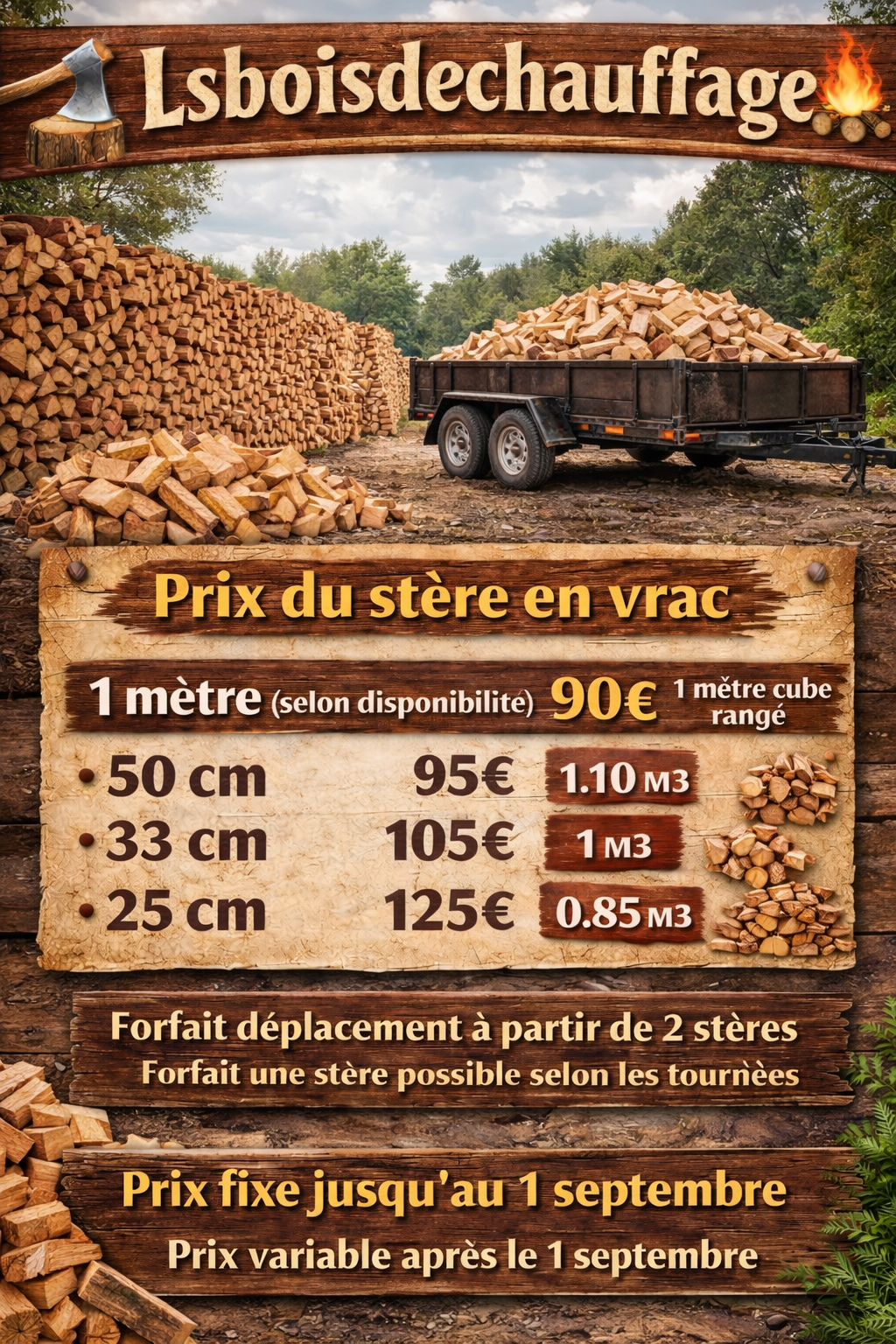 Prix stère de bois